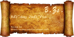 Bóday Zsófia névjegykártya