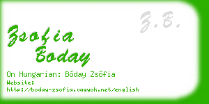 zsofia boday business card